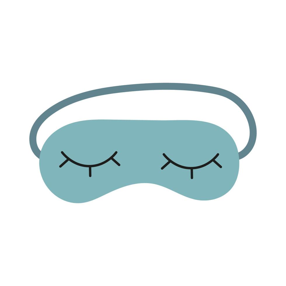 Sleep mask for eyes. Night accessory to sleep, travel and recreation. A symbol of pajama party. Isolated vector illustration on white background