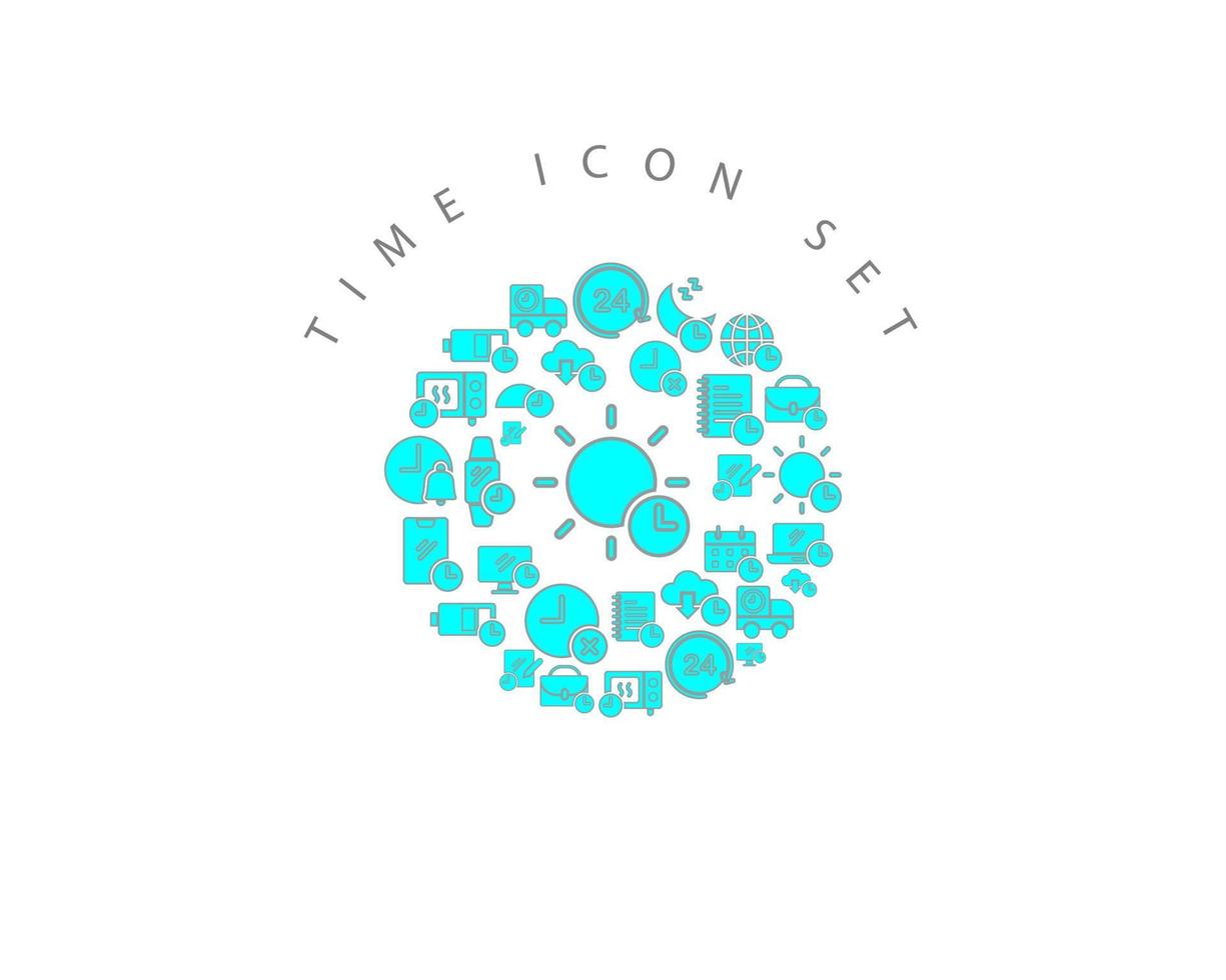 diseño de conjunto de iconos de tiempo sobre fondo blanco. vector