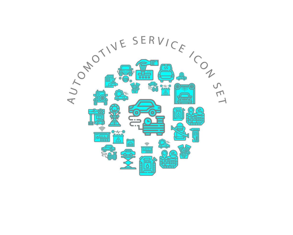 Automotive service icon set design on white background. vector