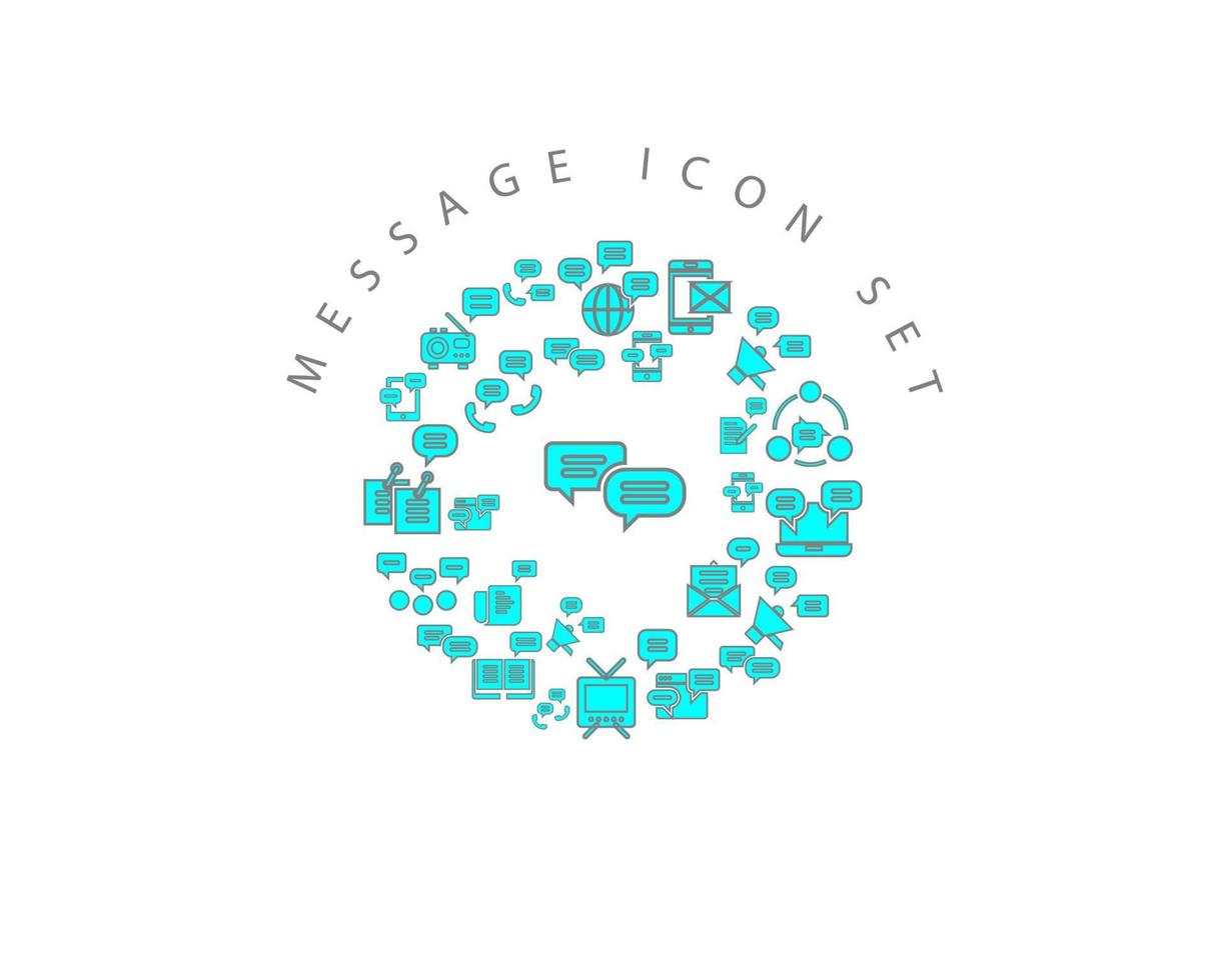 Message icon set design on white background vector