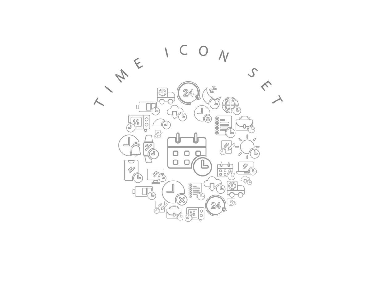 Time icon set design on white background. vector