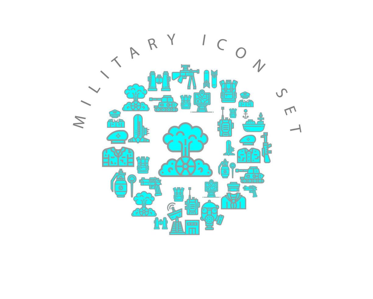 Military icon set design on white background vector