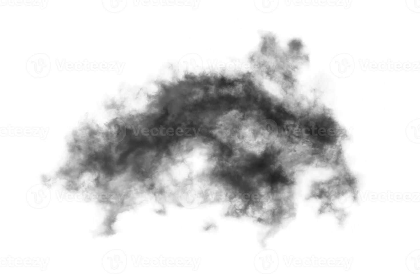 Humo texturizado,negro abstracto,aislado sobre fondo blanco. foto