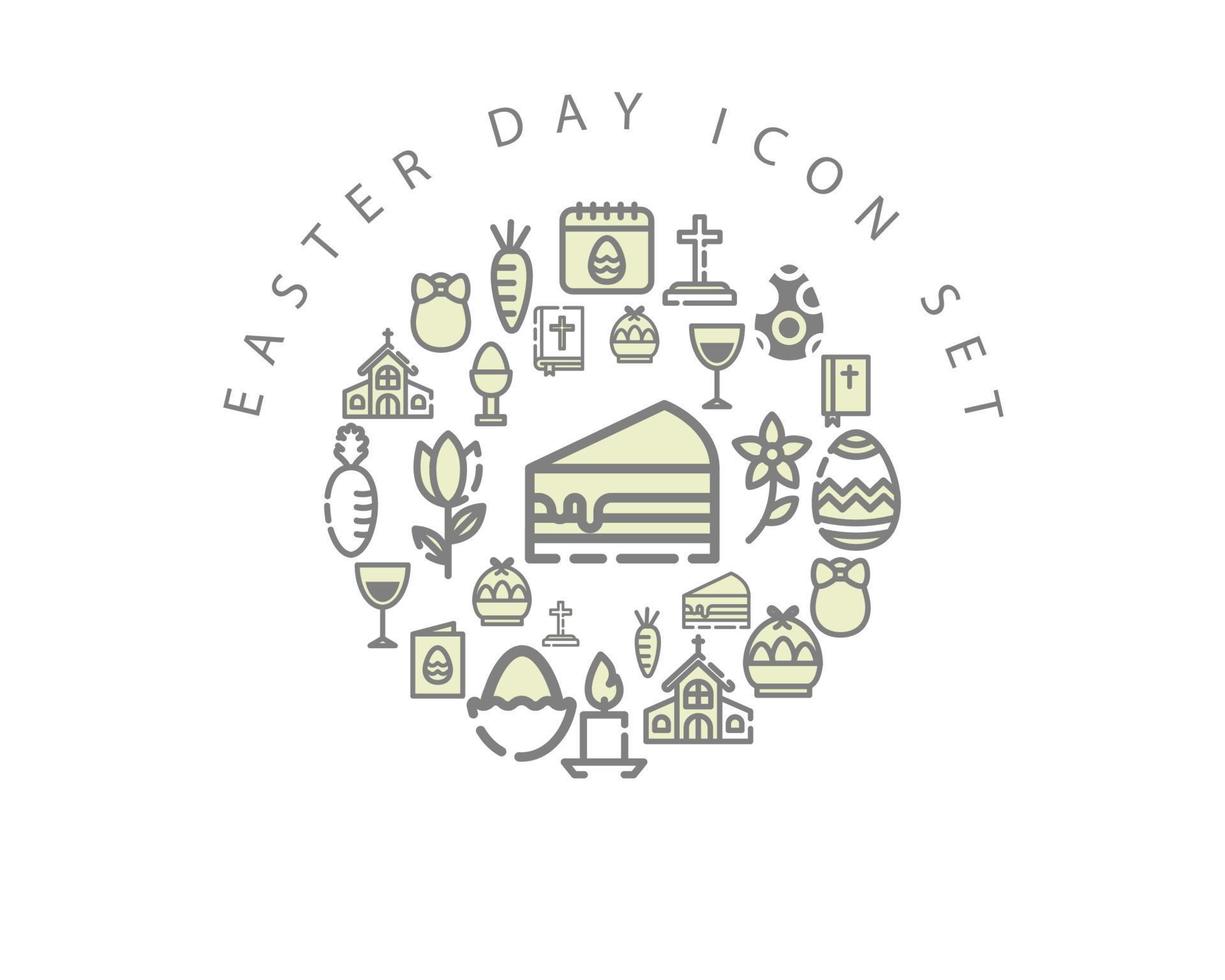 Easter day icon set design on white background. vector