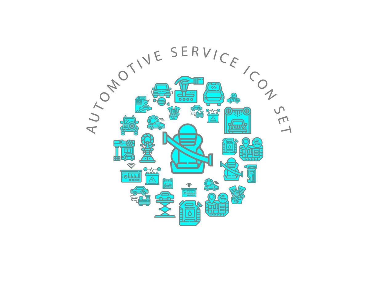 Automotive service icon set design on white background. vector