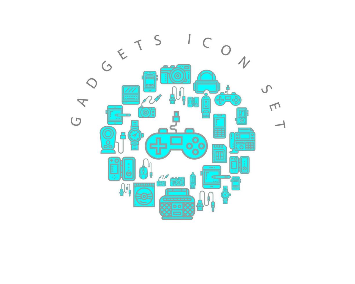 Gadgets icon set design on white background. vector