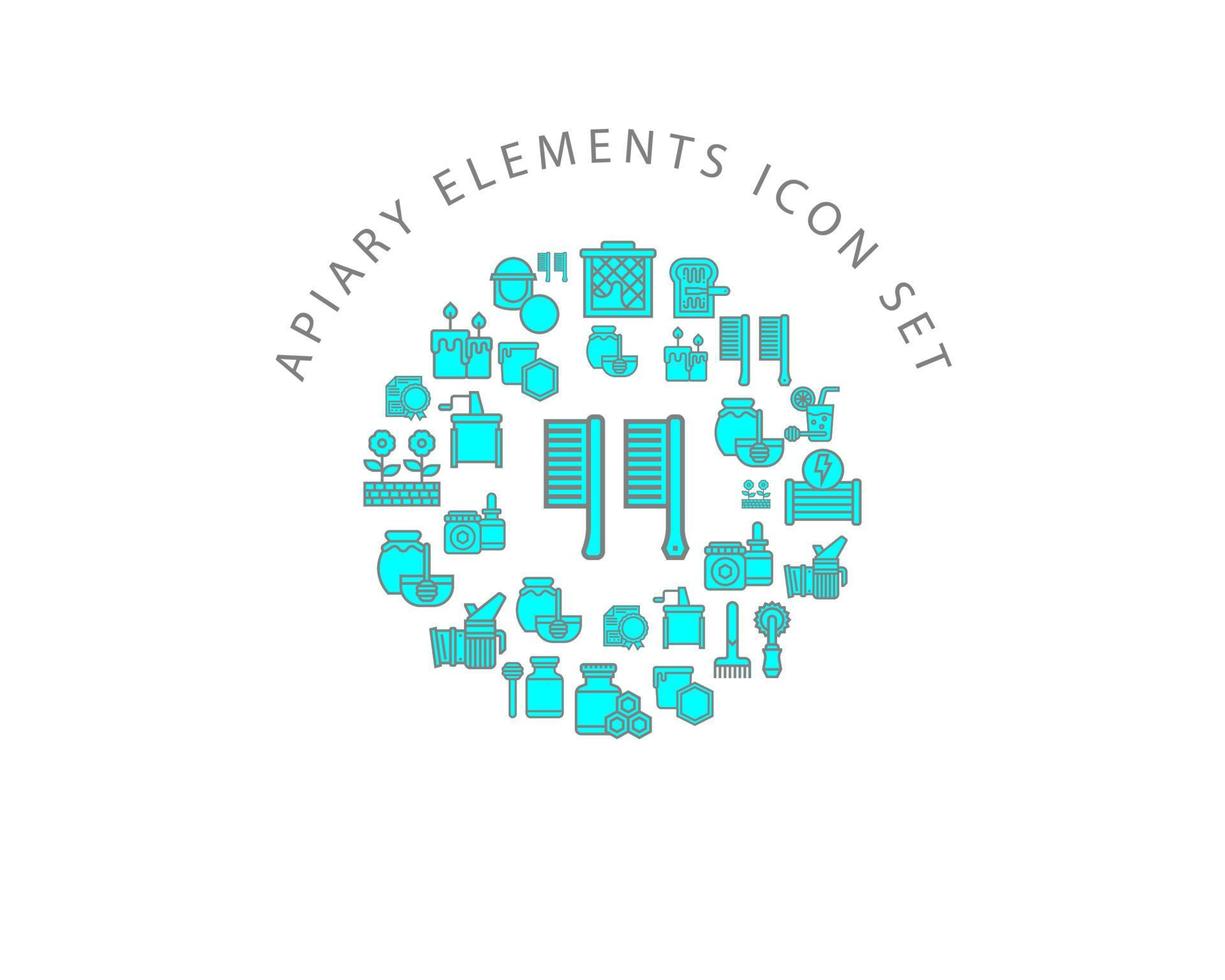 Apiary elements icon set design on white background vector