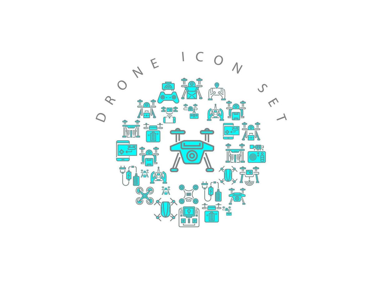 Drone icon set design on white background vector