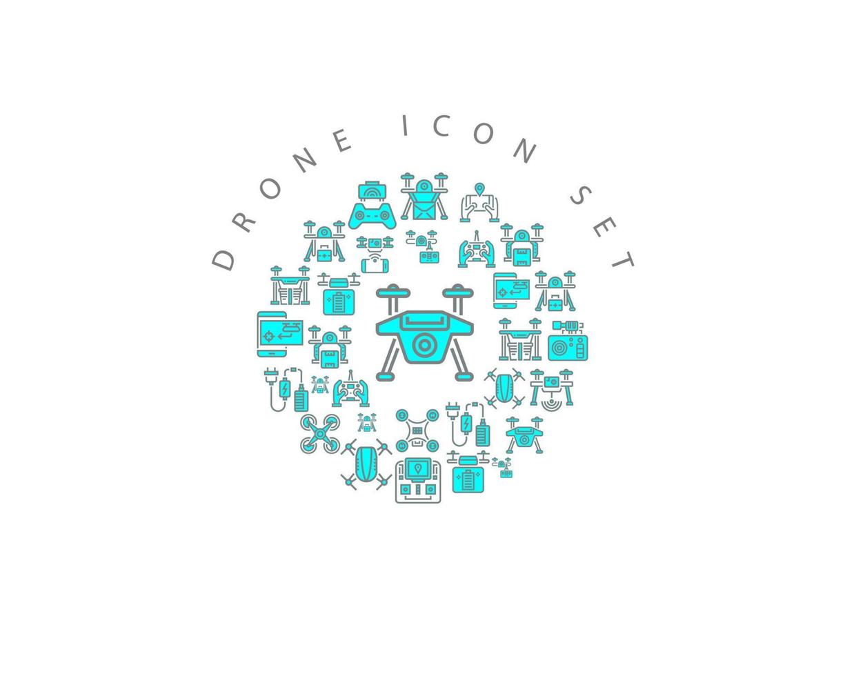 Drone icon set design on white background vector