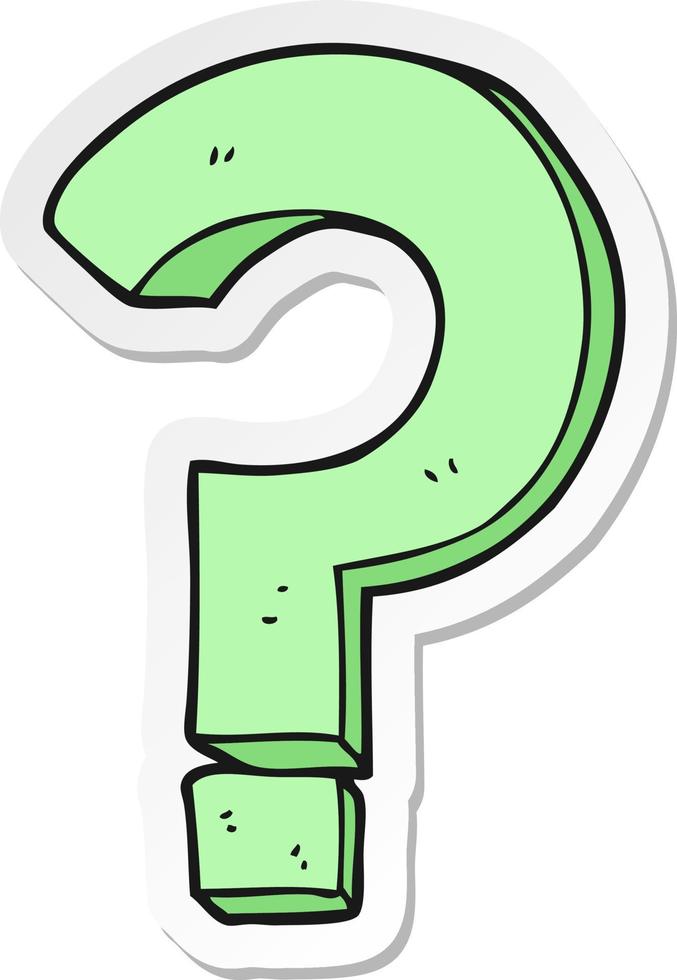 sticker of a cartoon question mark vector