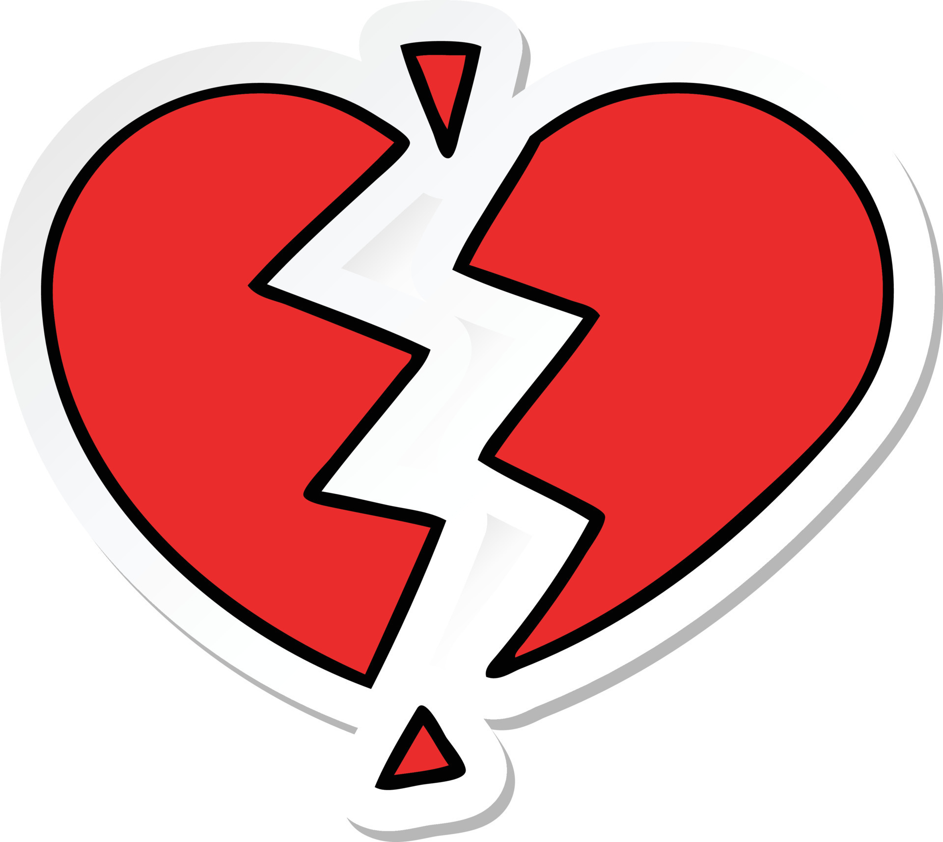 sticker of a cute cartoon broken heart 10727619 Vector Art at Vecteezy