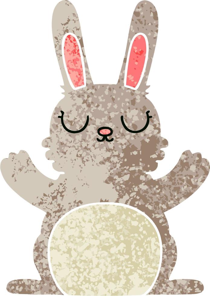 quirky retro illustration style cartoon rabbit vector