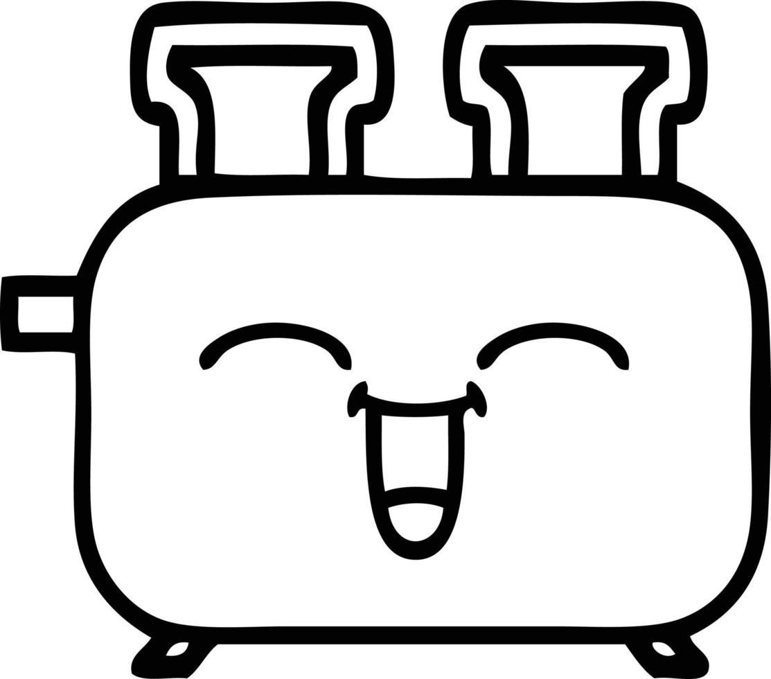 line drawing cartoon of a toaster vector