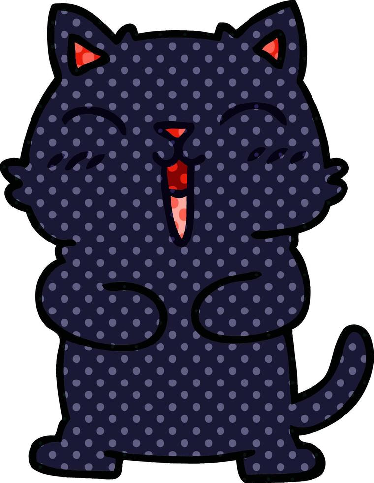 quirky comic book style cartoon black cat vector