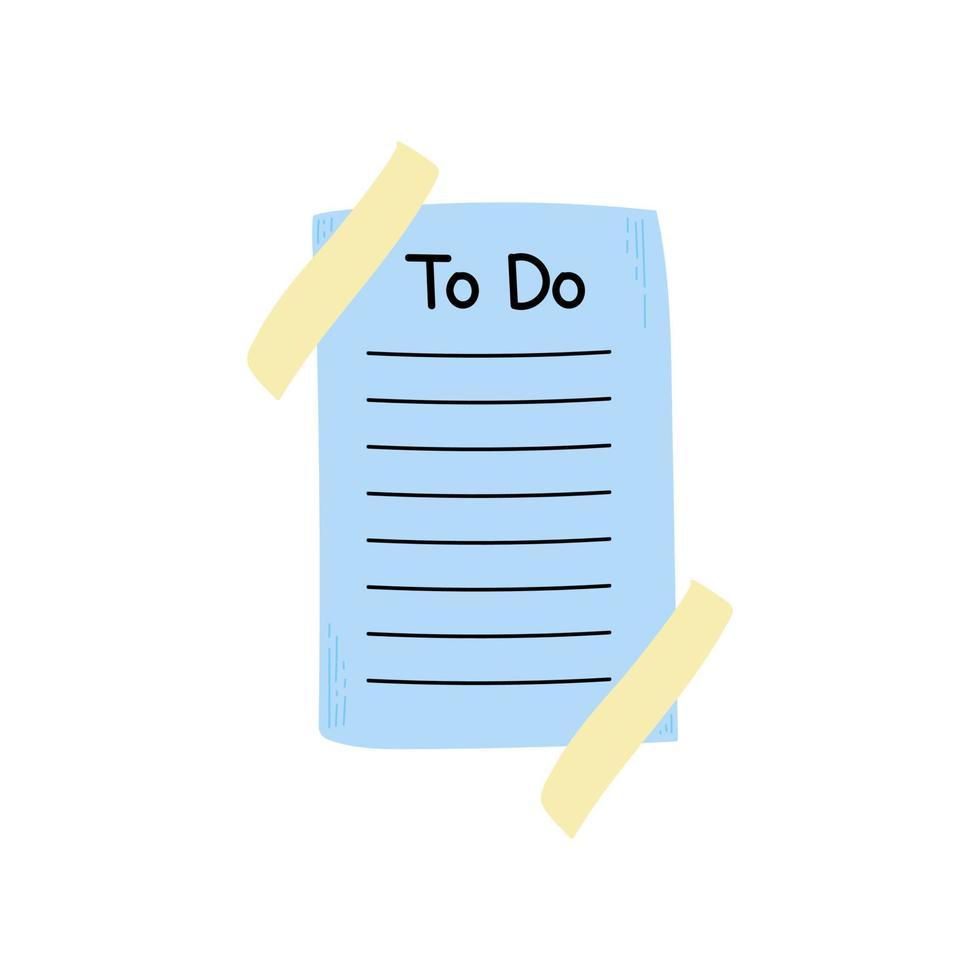 To-do list for today. Task planning. Isolated sticker on a white background. A design element for stickers, social networks. Vector illustration, hand-drawn