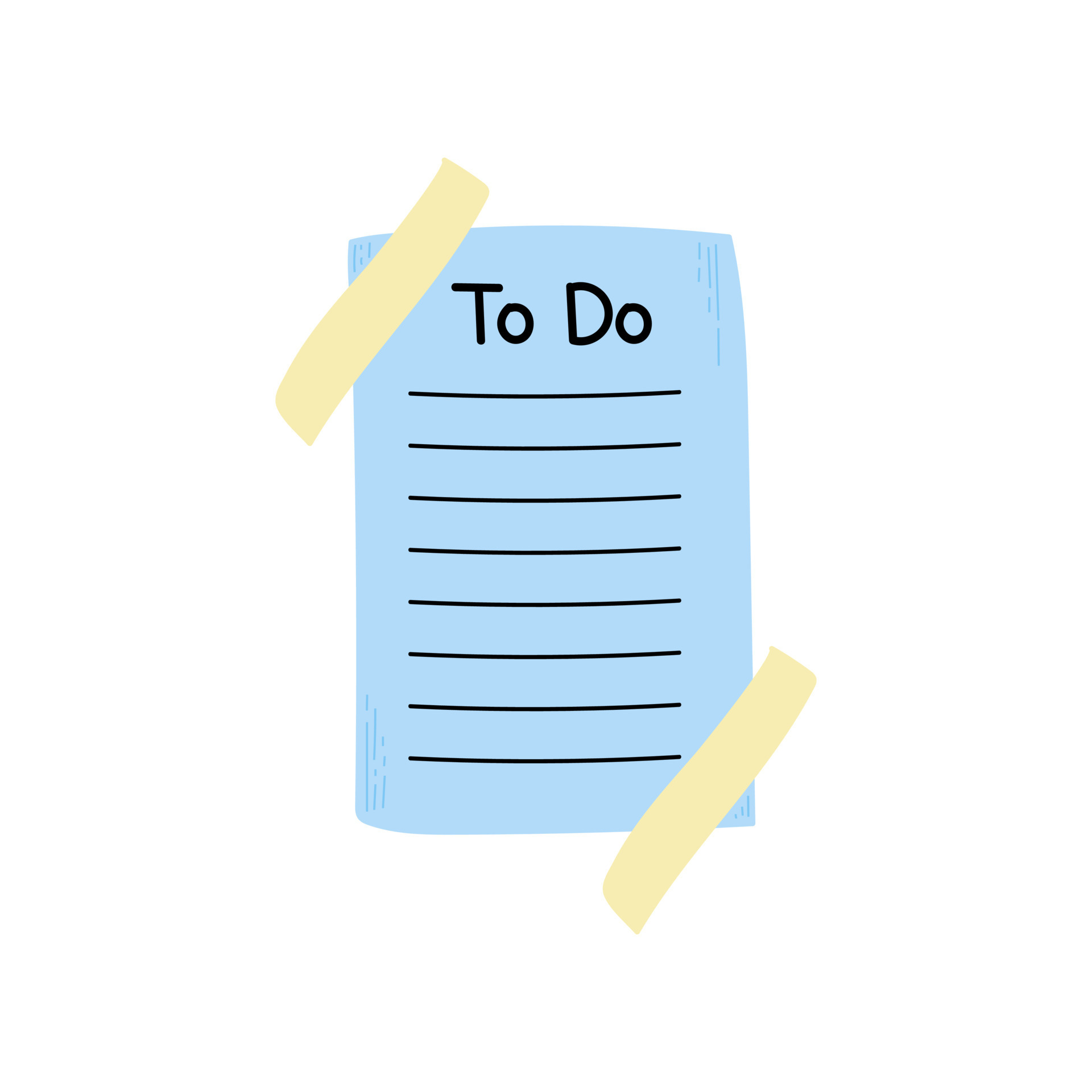 To-do list for today. Task planning. Isolated sticker on a white