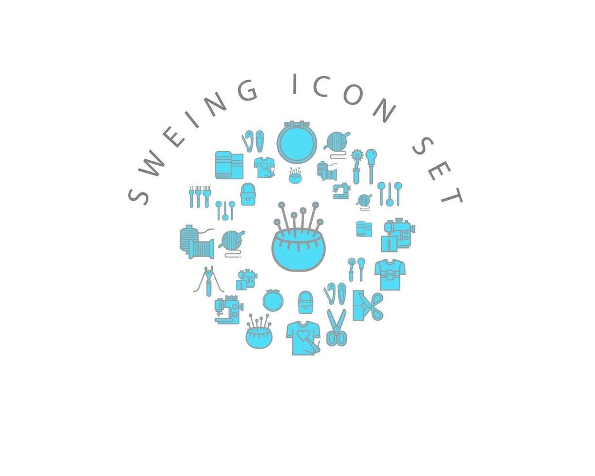 Sweing icon set design on white background vector