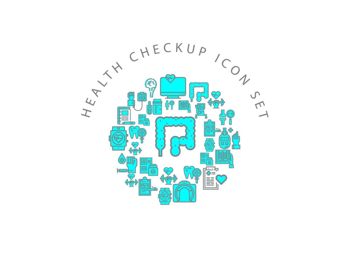 health checkup icon set design on white background vector