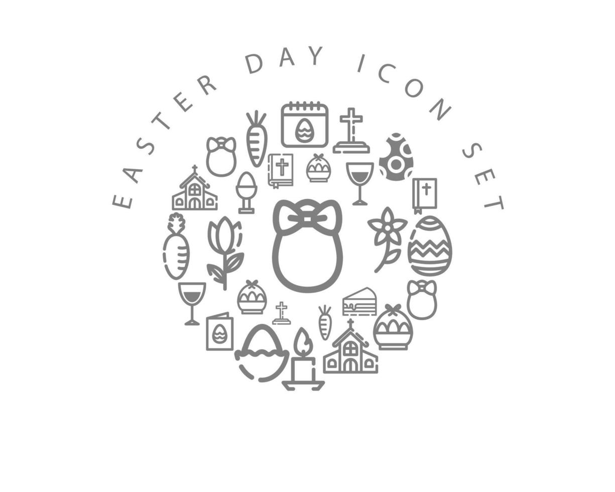 Easter day icon set design on white background. vector