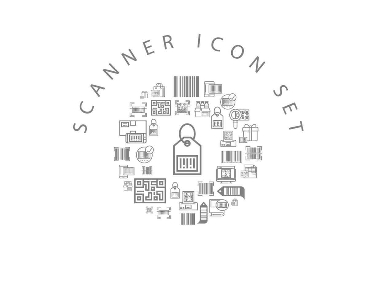 Scanner icon set design on white background. vector