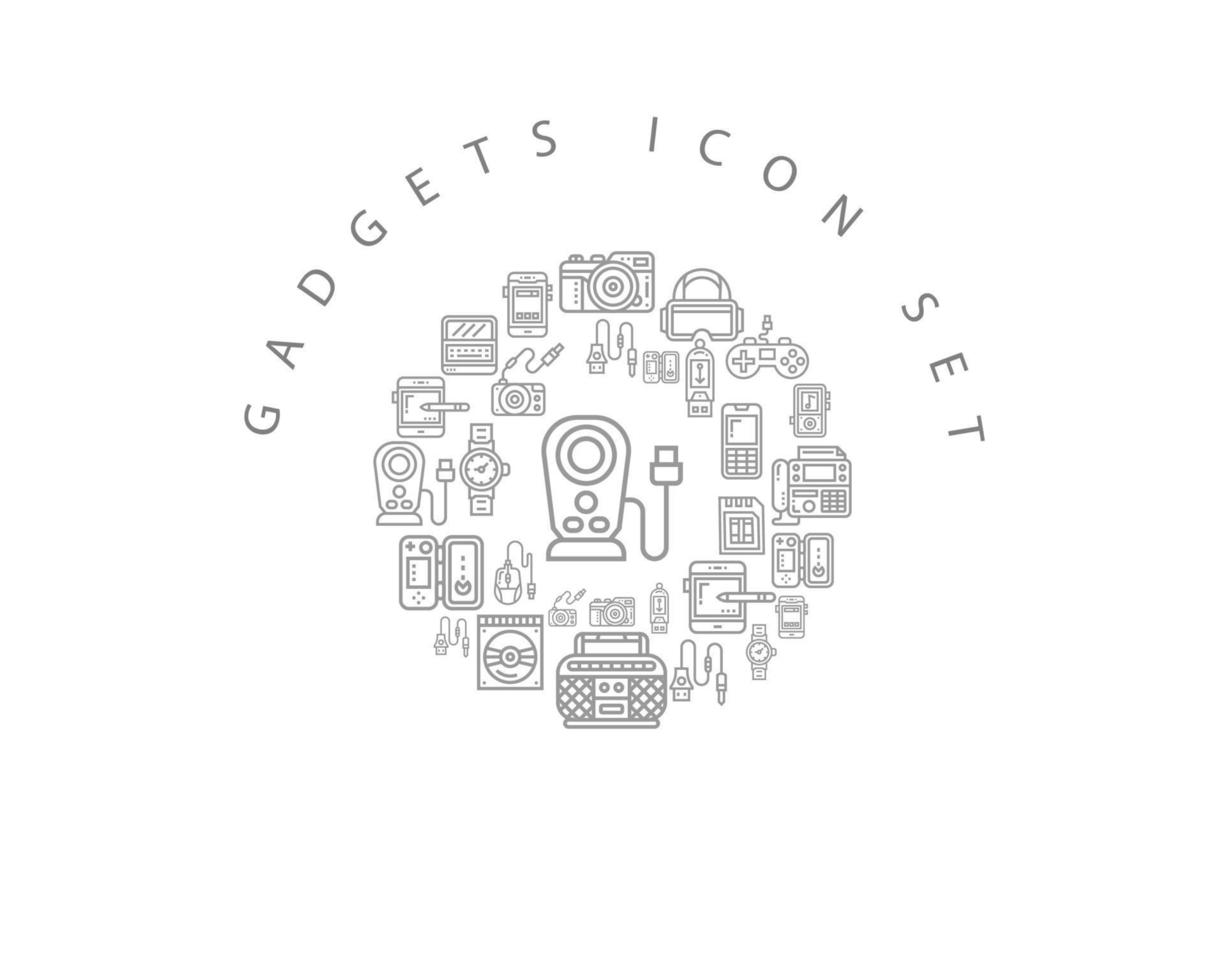 Gadgets icon set design on white background. vector