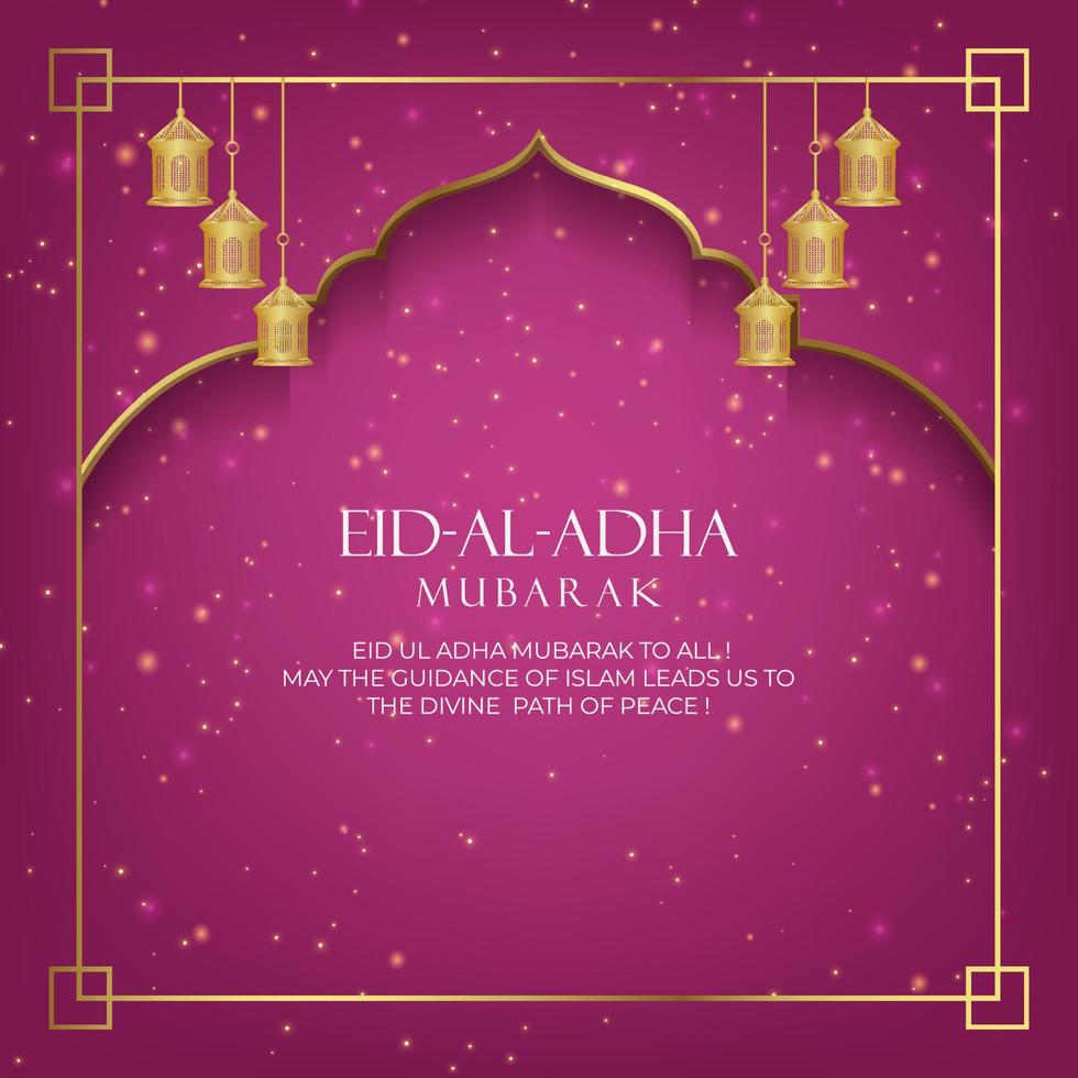 plantilla de banner de redes sociales del festival islámico eid al adha mubarak vector