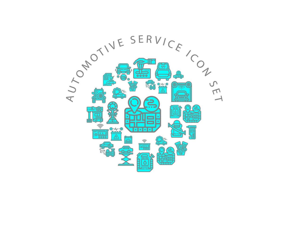 Automotive service icon set design on white background. vector
