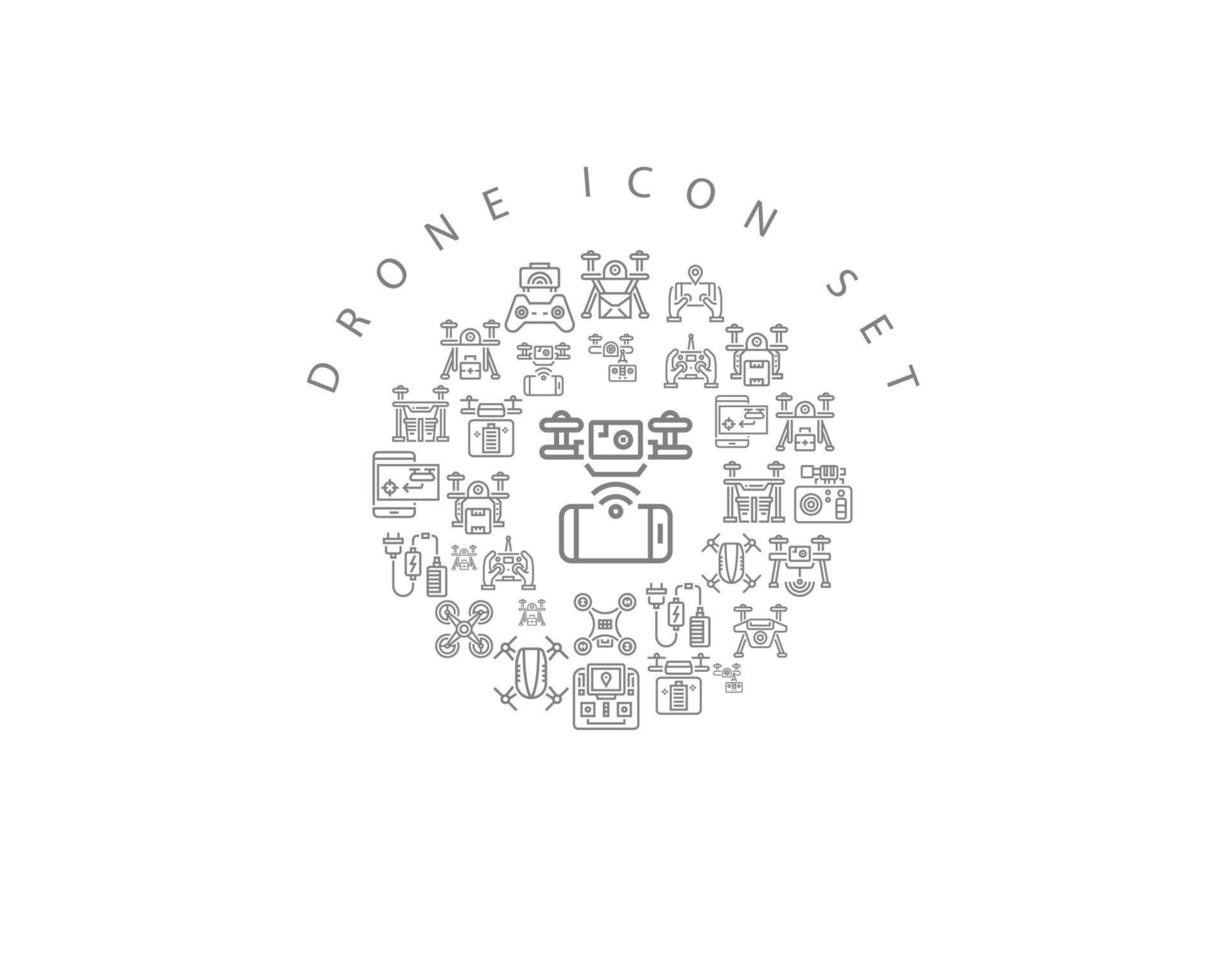Drone icon set design on white background vector
