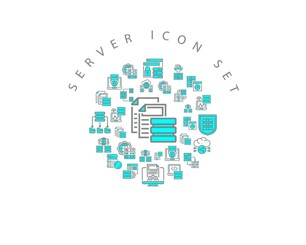 Server icon set design on white background vector