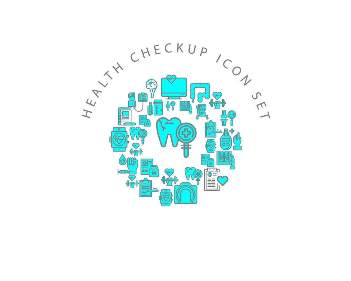 health checkup icon set design on white background vector