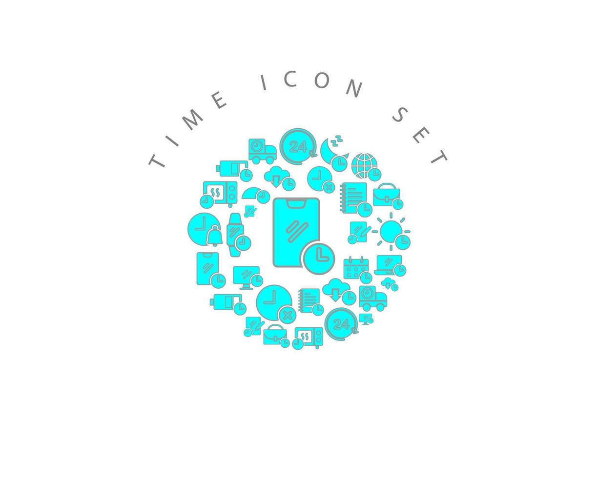 Time icon set design on white background. vector