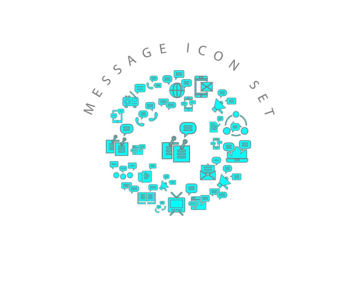 Message icon set design on white background vector