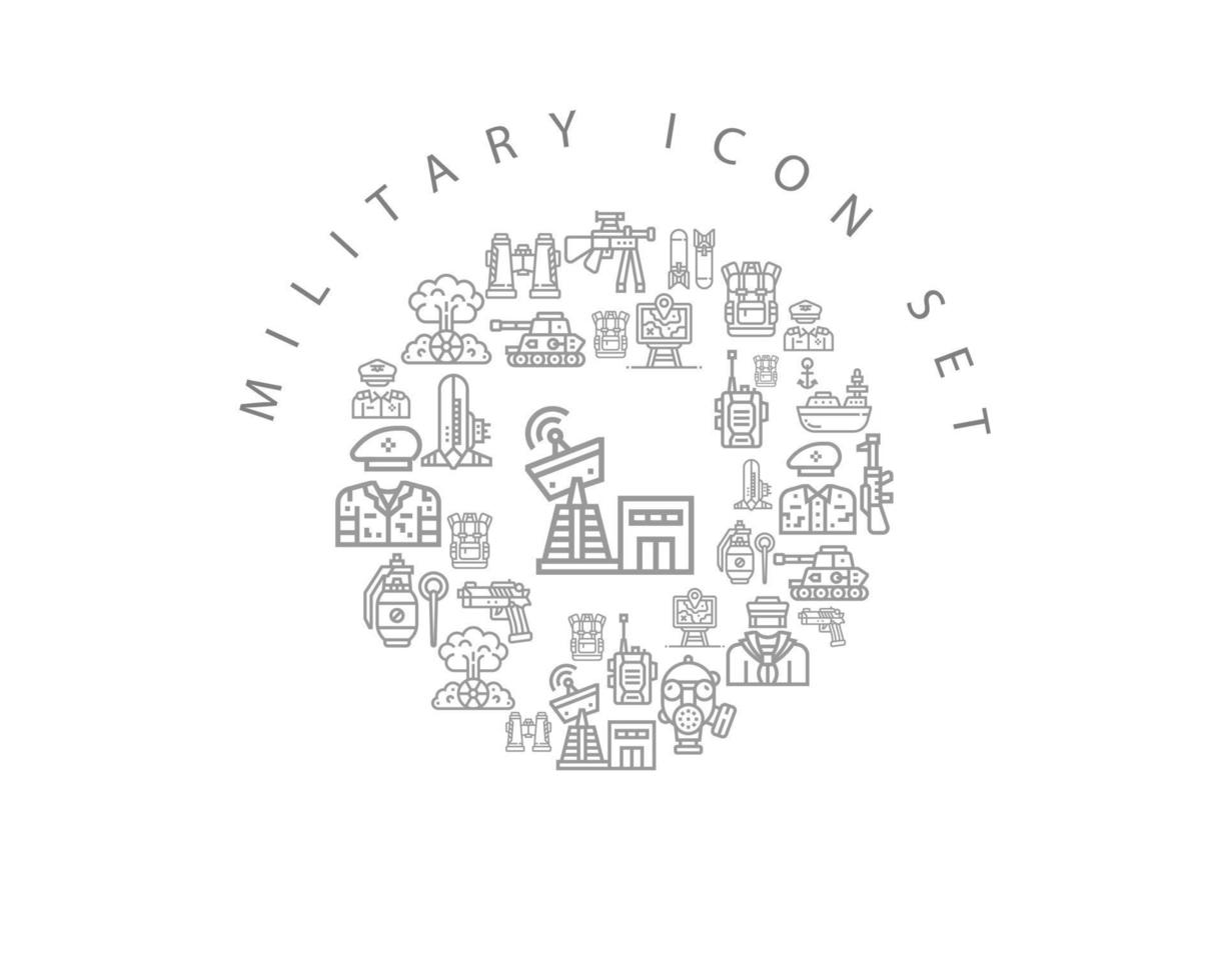 Military icon set design on white background vector