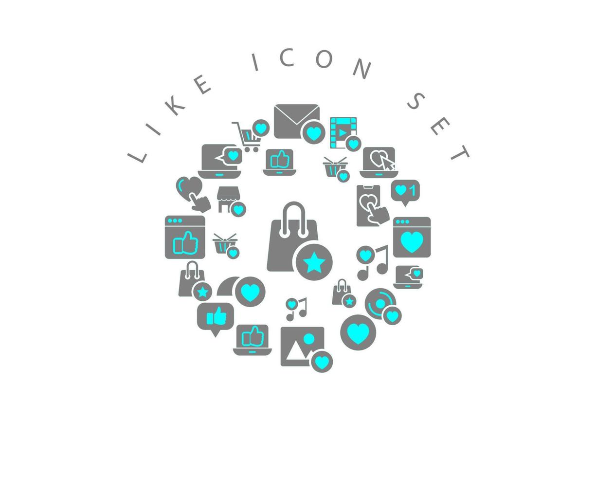 Like icon set design on white background vector