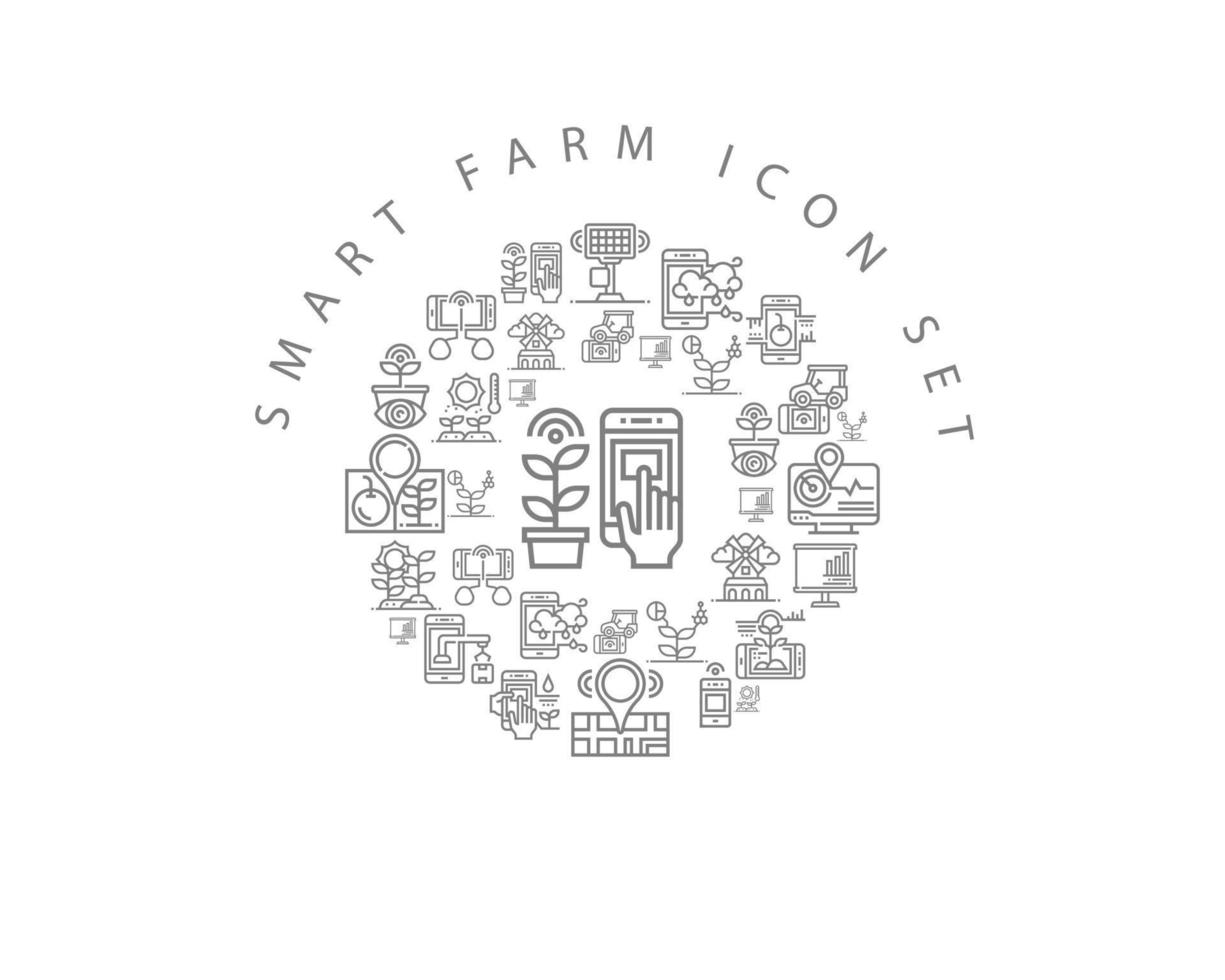 smart farm icon set design on white background. vector