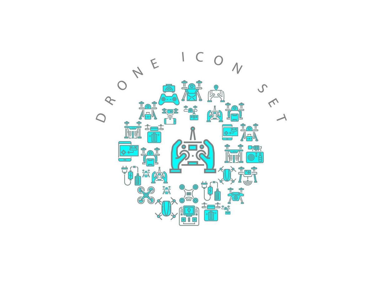 Drone icon set design on white background vector