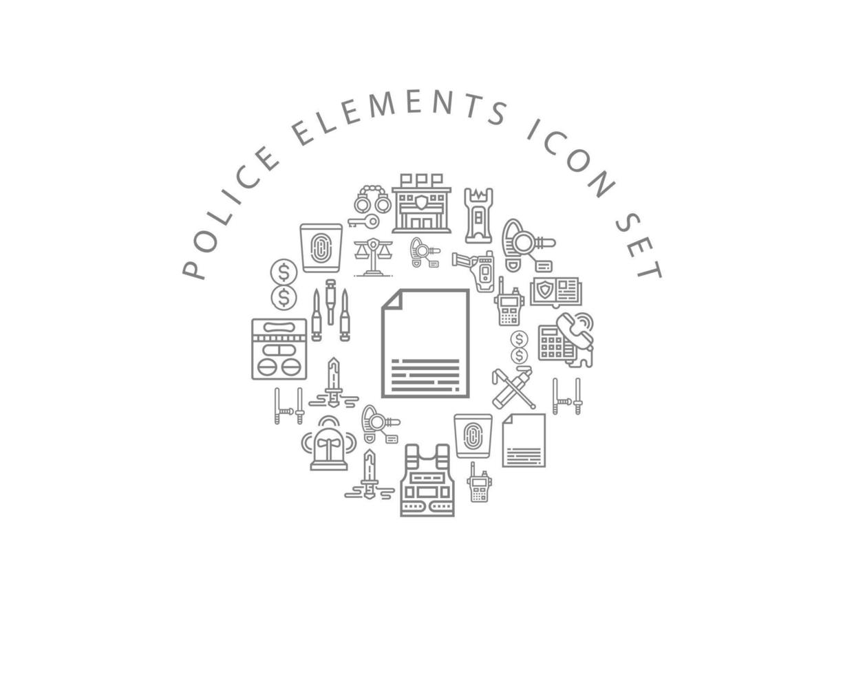 Police elements icon set design on white background vector