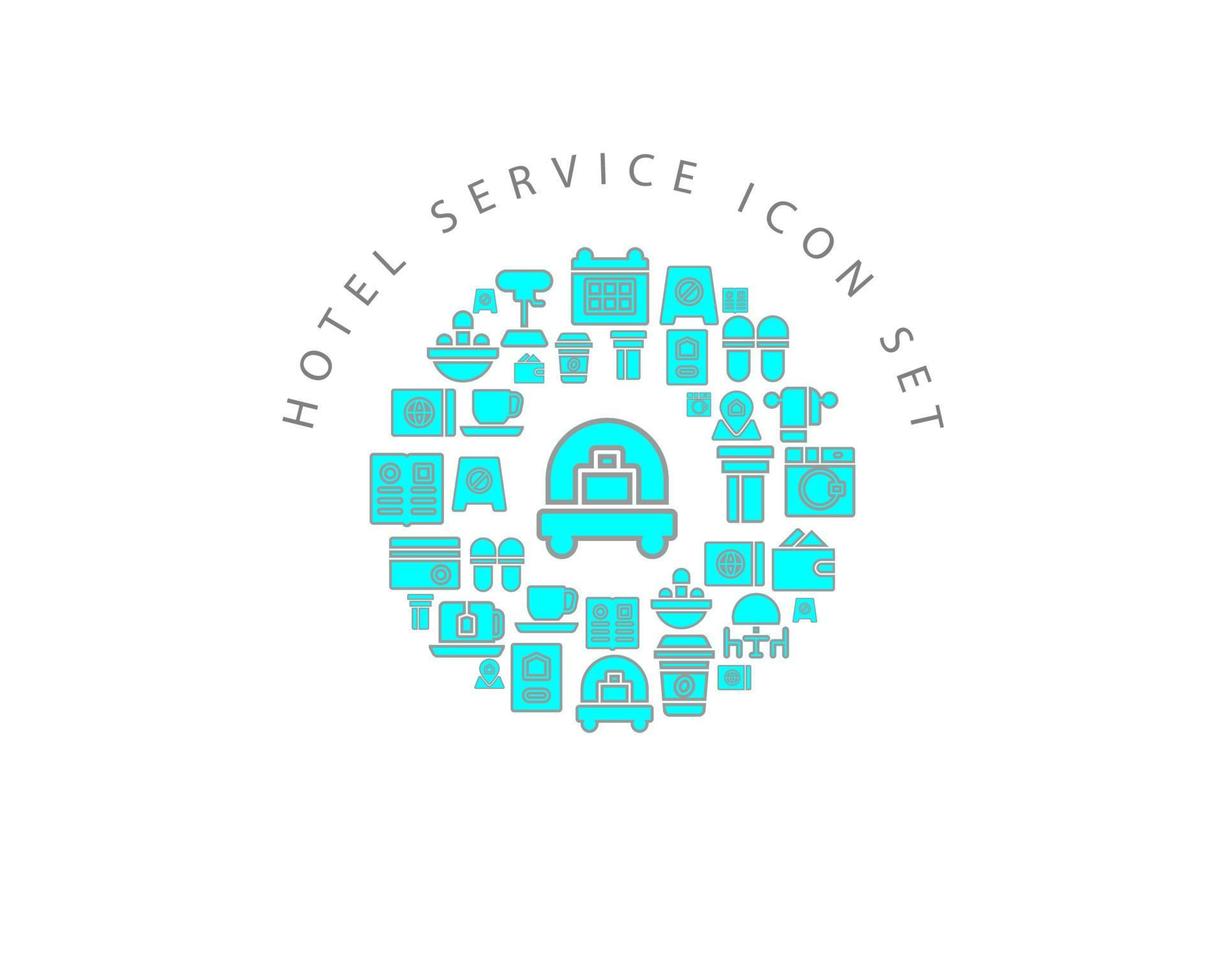 Hotel service icon set design on white background vector