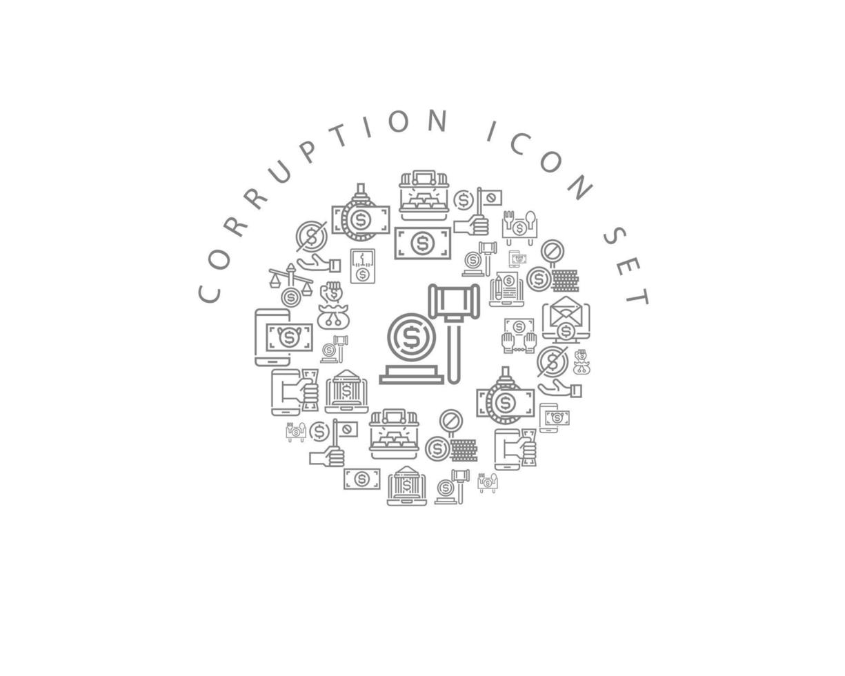 Corruption icon set design on white background vector