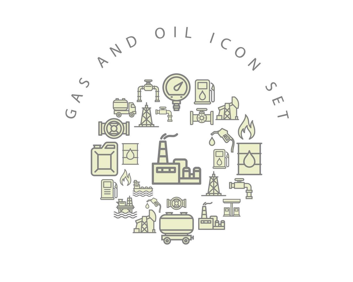 Gas and oil icon set design on white background. vector