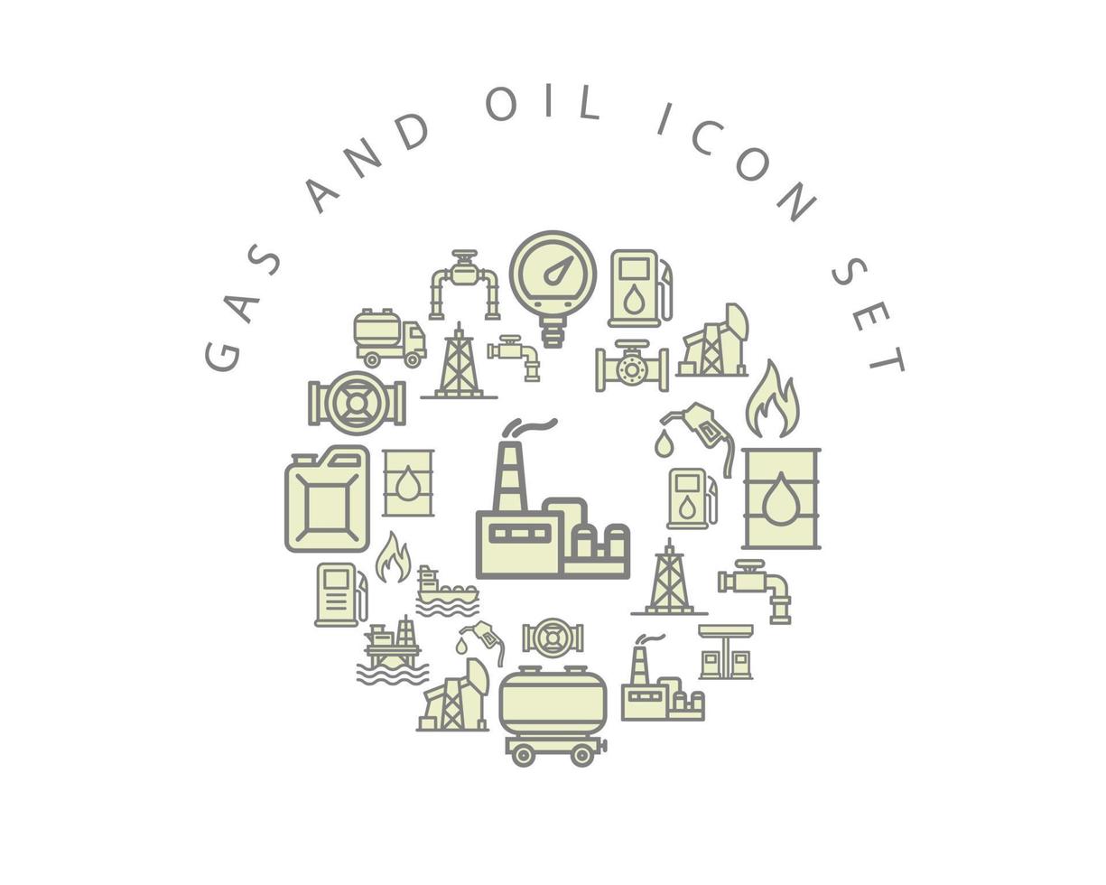 Gas and oil icon set design on white background. vector