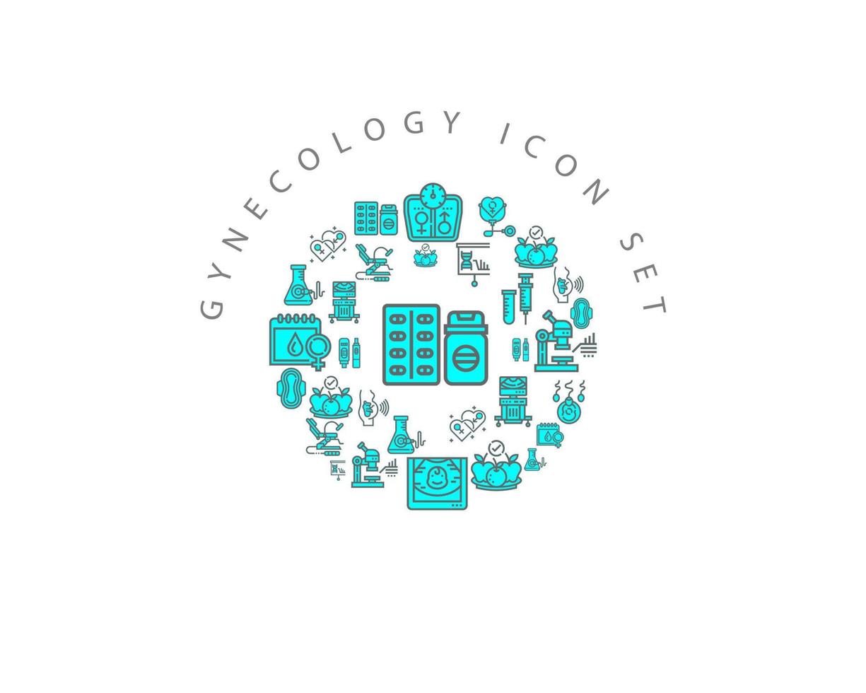 Gynecology elements icon set design on white background vector