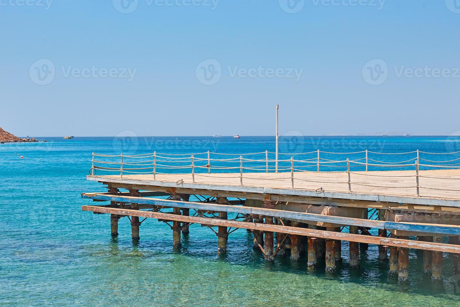 Beautiful view of the Mediterranean Sea from pier photo
