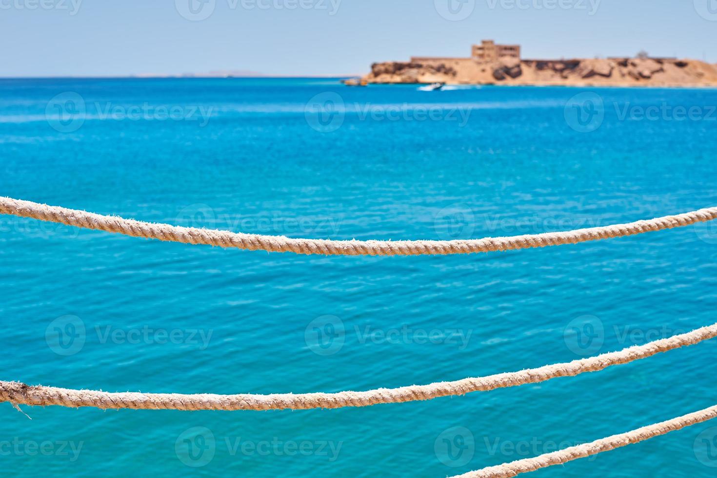 Beautiful view of the Mediterranean Sea from pier photo