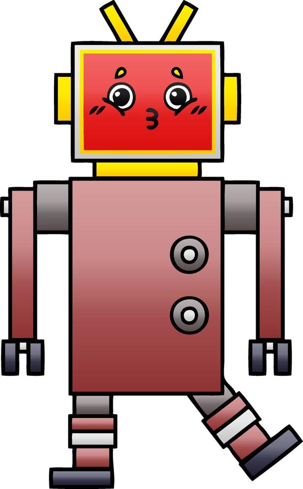 gradient shaded cartoon robot vector