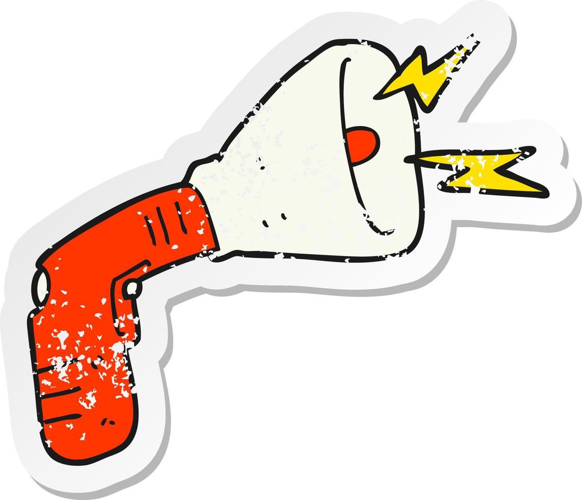 retro distressed sticker of a cartoon megaphone vector