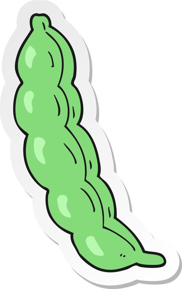 sticker of a cartoon peas in pod vector
