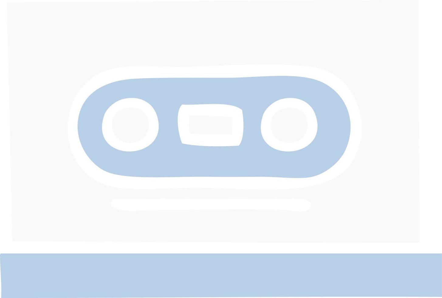 flat color retro cartoon retro cassette vector