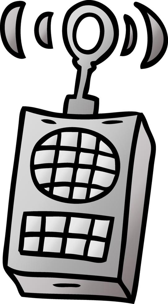 gradient cartoon doodle of a walkie talkie vector