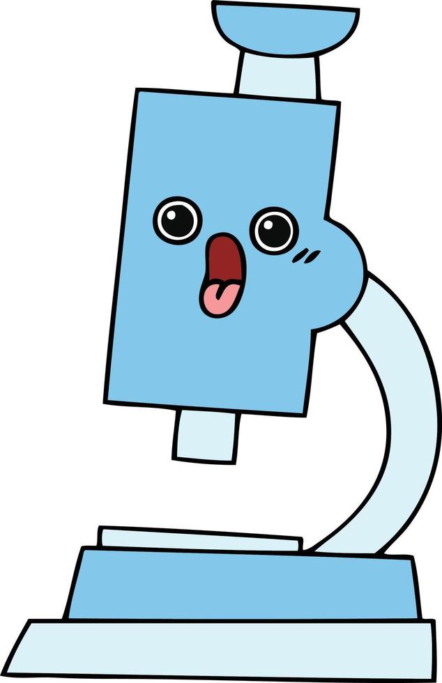 cute cartoon microscope vector